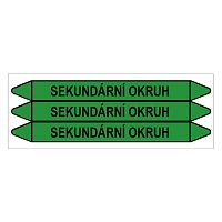 Značení potrubí, sekundární okruh,3 ks, 355 × 37 mm